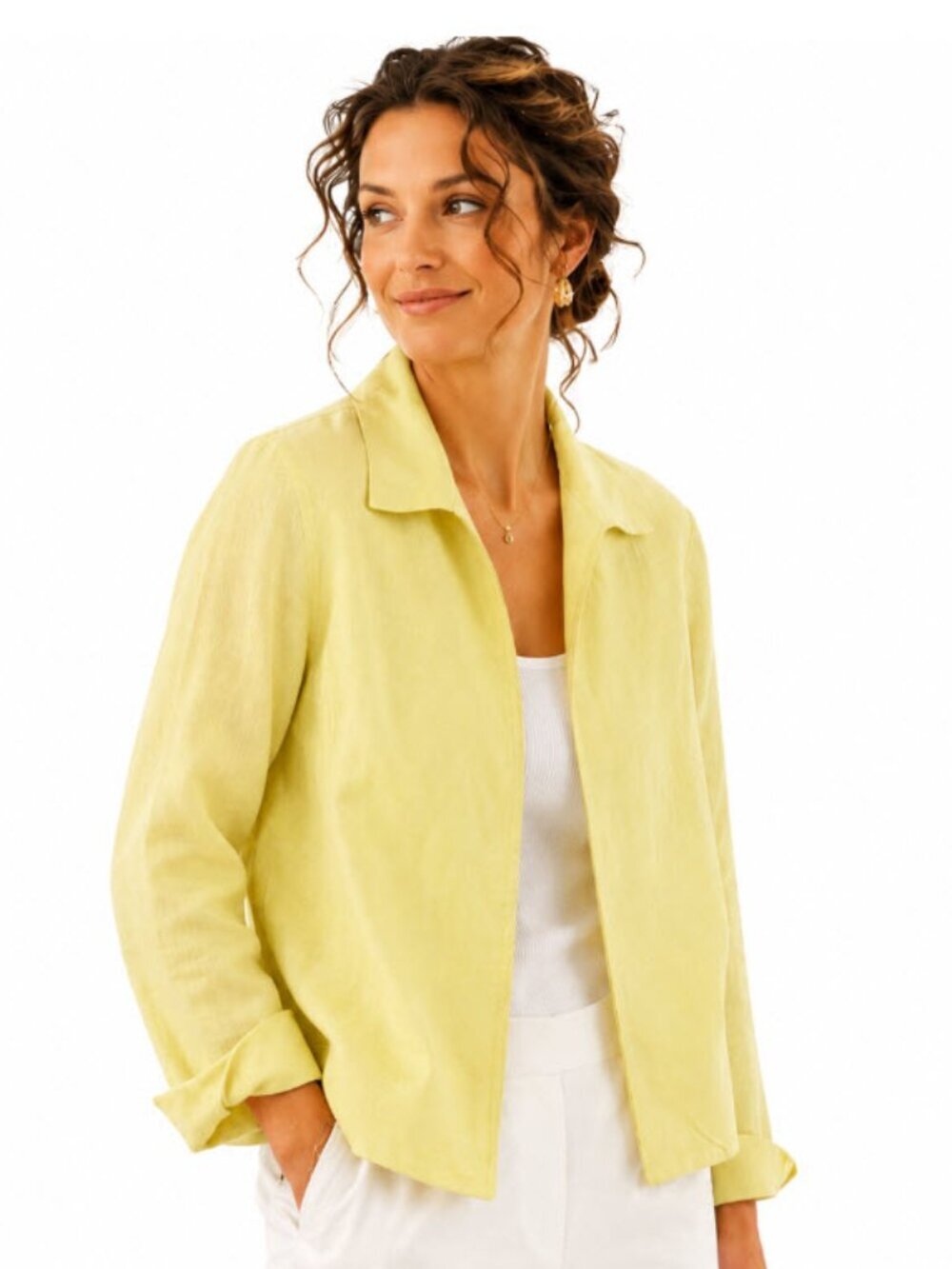 Talbot Linen Yellow Jacket Size Small